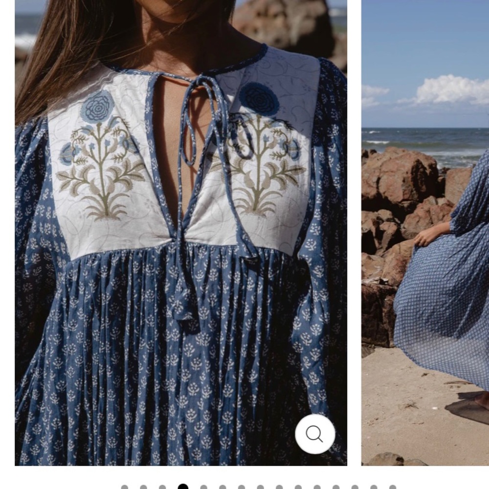 NWT Daughters of India Kyra Midi Dress ~ Blue Carnation